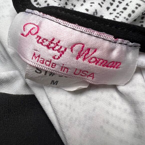 Y2K Newspaper Print Mini Dress Black and White Medium - Picture 5 of 6